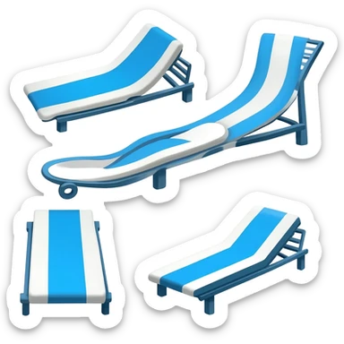5 blue and white spa loungers sticker
