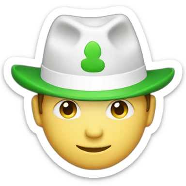 man with green hat with a white M sticker