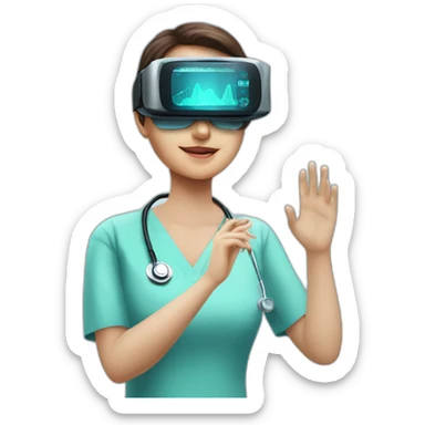 Surgeon-with-virtual-reality-display-operating-on-woman sticker