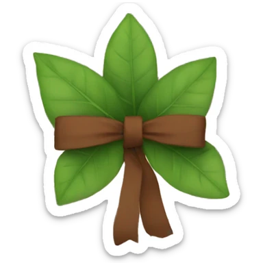 Brown bow with leaves sticker
