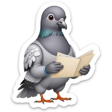 Pigeon with a letter  sticker