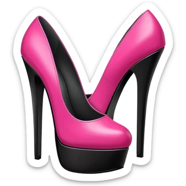Bold pink Fuchsia black platform high heels sticker