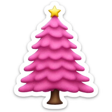 Pink christmas tree sticker