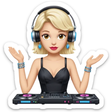 80'S CELEBRITY HORSE WITH DJ DRESS sticker