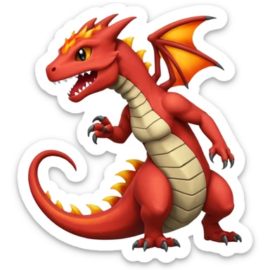 Shiny Fiery Volcanic Charmeleon-Salandit-Marowak-Duskull-dragon sticker