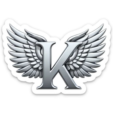 Add letter "K" between two wings sticker