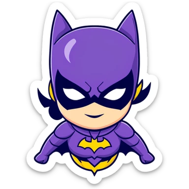 Batgirl superhero face sticker