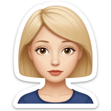 Alta pelo corto en capas enfrente delgada ojos almendrados con ovalados labios mediod sticker