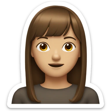 Girl with brown straight hair and bangs sticker