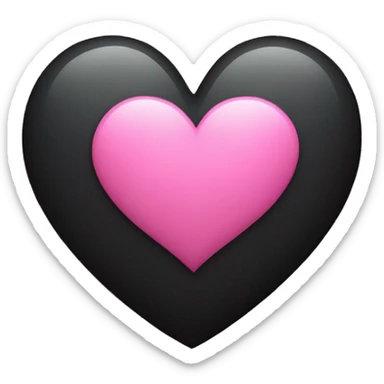 Black heart w a pink heart center sticker