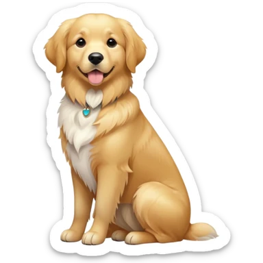 White golden retriever sitting sticker