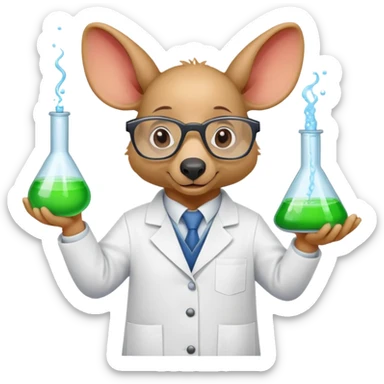 Aardvark doing science  sticker