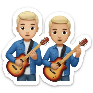 Junior H y Natanael Cano tocando la guitarra  sticker