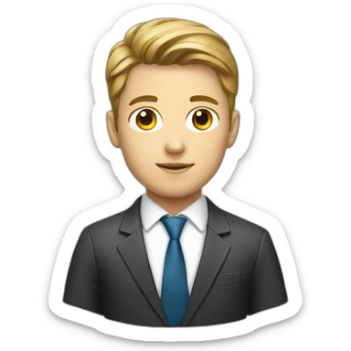 young male business controller sticker