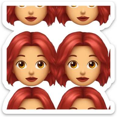 Chica morena y labios rojos y pelo lasio con flequillo  sticker