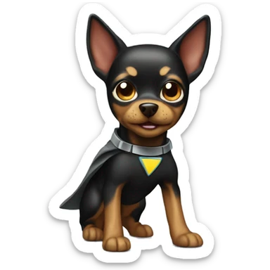 Superhero toy terrier  sticker