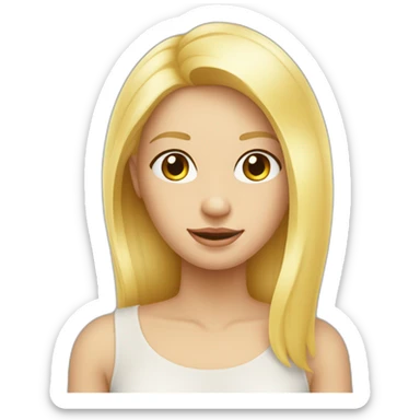 Een blond kind met een licht gele trui sticker