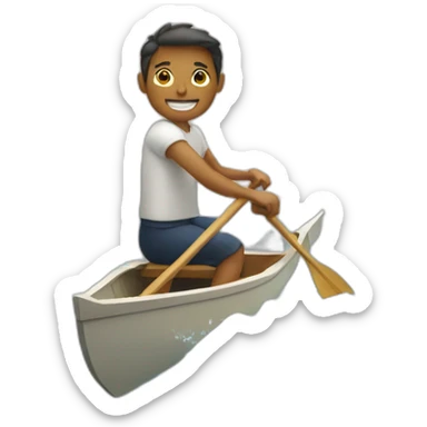 person rowing in a boat sticker
