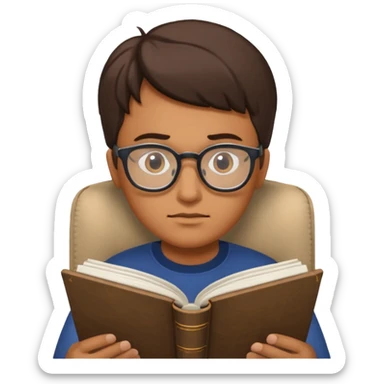 someone who is reading a book to learn the history  sticker