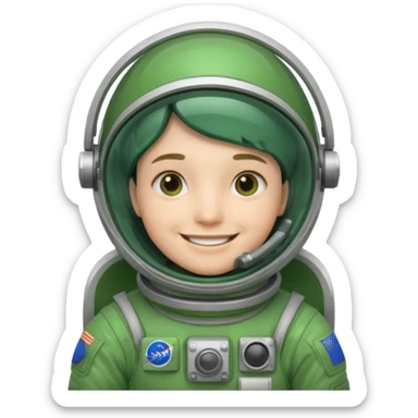 Engineer in an green astronaut suit sticker