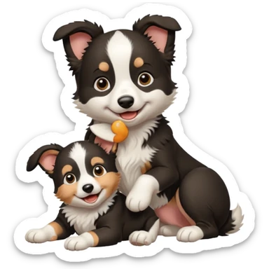 smile bordercollie baby sticker