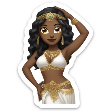 belly dancer white skin black hair sticker