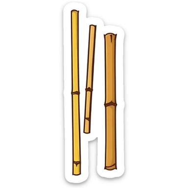 dried bamboo sticks, yellowish-brown color sticker