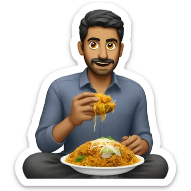 pakistani eating biryani sticker