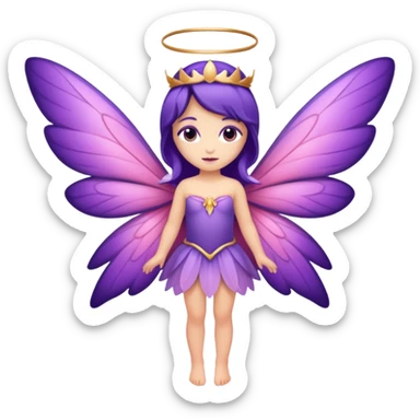 royal purple and pink buttery fairy combined sticker