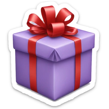 
lilac gift wrapped in red ribbon sticker