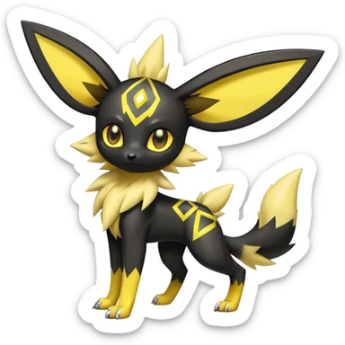 Shiny Cool Umbreon-Jolteon-Fakemon-hybrid-fusion- full body sticker