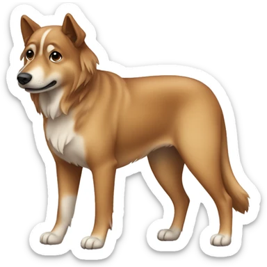 brown Eurasian dog standing. His face and back is full of dark brown spots sticker