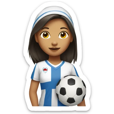 Filipino girl with a cast playing soccer sticker