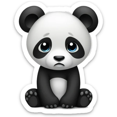 Sad panda cub sticker