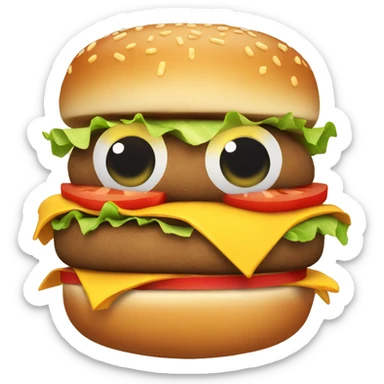 cheeseburger with arms  sticker