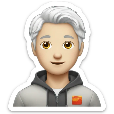 white-haired russian boy sticker
