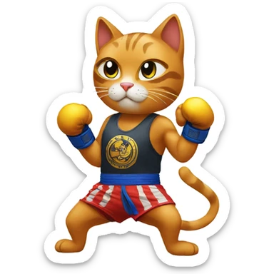 Muay thai cat  sticker