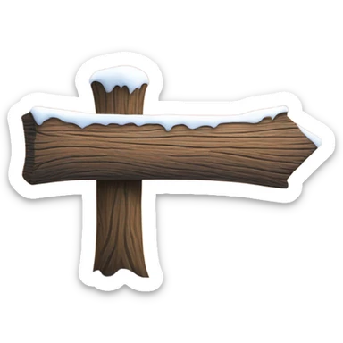 wood sign DECEMBER with snow over it sticker