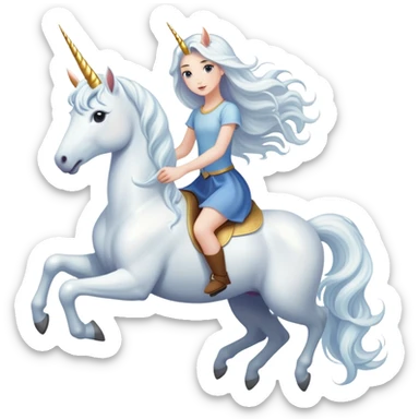 A girl riding a unicorn  sticker