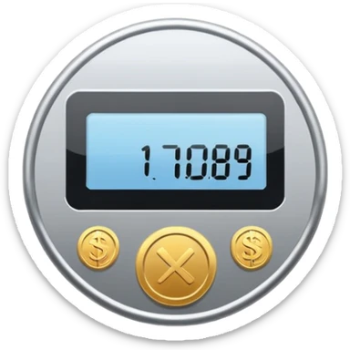 A clean, minimalist “credit counter” badge icon that communicates cumulative usage of design tokens (colours, font sizes, spacing) with an intentional economy of variation. No text. More like a Coin. sticker