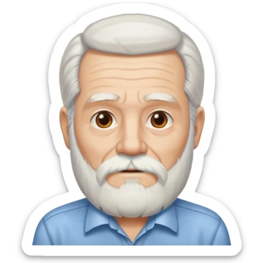 glasses elderly man long hair and long bearded with shirt sticker