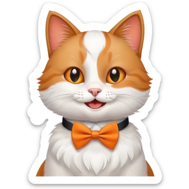 happy cat groom at a wedding sticker