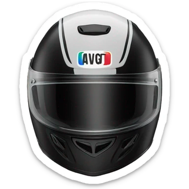 black AGV bike helmet sticker