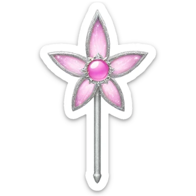 silver and pink fairy princess wand sticker