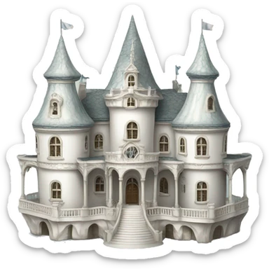 White Rococo castle sticker