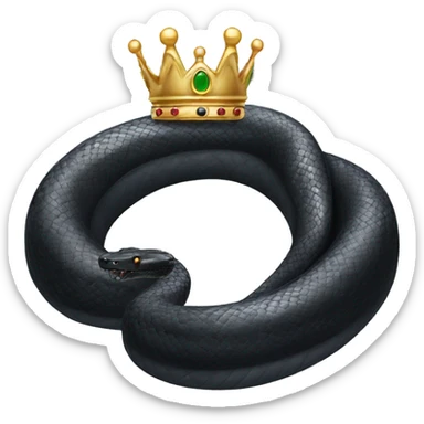 Black snake with queen’s crown sticker
