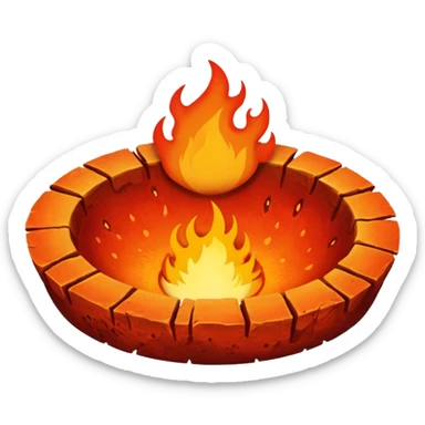 flaming crater sticker