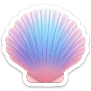 Pink and blue pastel scallop shell sticker