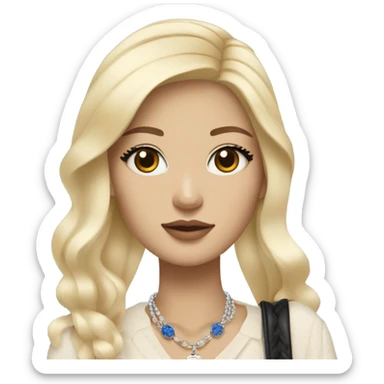 Blonde Chanel blue eyes Asian Girl with Birkin bag and Chanel necklace sticker