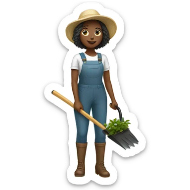 A gardening female sticker